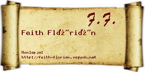 Feith Flórián névjegykártya